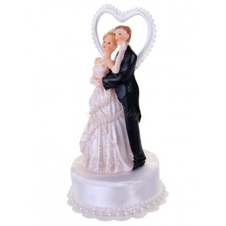 Svatební figurka na dort PERLIČKOVÉ SRDCE